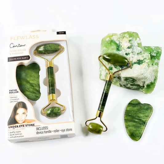 Jade Roller with Gua Sha Set